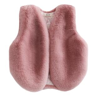 儿童仿皮草马甲秋冬新款女童马夹宝宝坎肩小男孩毛毛背心外穿韩版