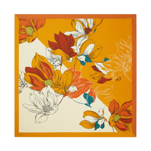 万事利桑蚕丝真丝丝巾礼盒女妈妈女友闺蜜生日礼物送礼方巾玉兰赋