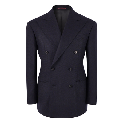 Super100半麻衬羊毛双排扣西服