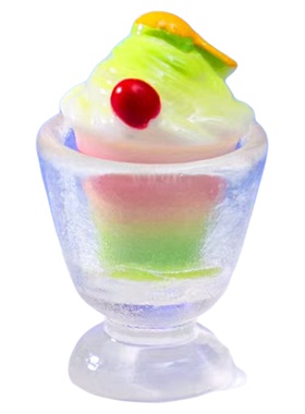 微景夏日彩虹冰淇淋食玩冰杯摆件