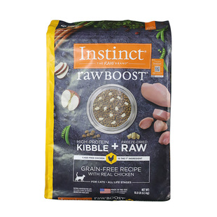 雌毛球-百利猫粮无谷生鲜鸡肉全猫粮控制体重10磅成幼猫冻干肉粒