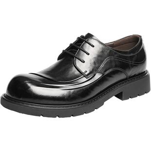 张凌赫同款百丽男鞋休闲牛皮鞋男士26春新通勤厚底德比婚鞋A2274A