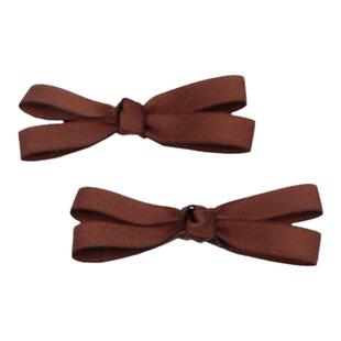 日系少女可爱棕色蝴蝶结小边夹刘海夹学生侧边发夹双马尾头饰网红