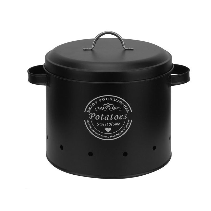 厨房土豆避光收纳桶生姜蒜头储存罐马铃薯洋葱干货透气保鲜金属罐