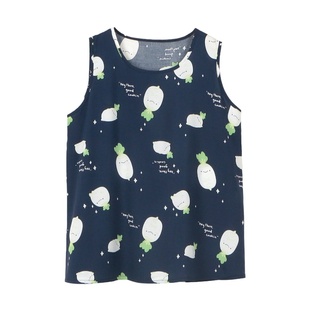 夏季女款棉绸背心上衣人造棉薄款睡衣家居服可外穿单衣大码包邮