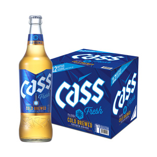 韩国原装进口cass凯狮原味啤酒500ml*12瓶装整箱黄啤酒炸鸡啤酒