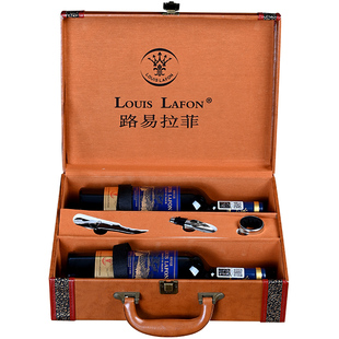 法国红酒2支礼盒装路易拉菲LOUISLAFON传世干红葡萄酒原瓶进口酒