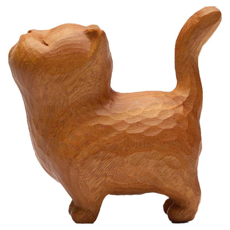 官方正品去有风的地方同款木雕猫