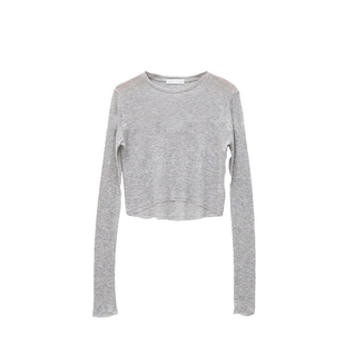 夏秋短款露脐上衣长袖漏肚脐薄款莫代尔性感高腰jazz爵士舞t恤女