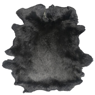 优质亮黑兔皮整张兔毛皮草原料服装内胆袖口鞋子包包兔毛布料面料