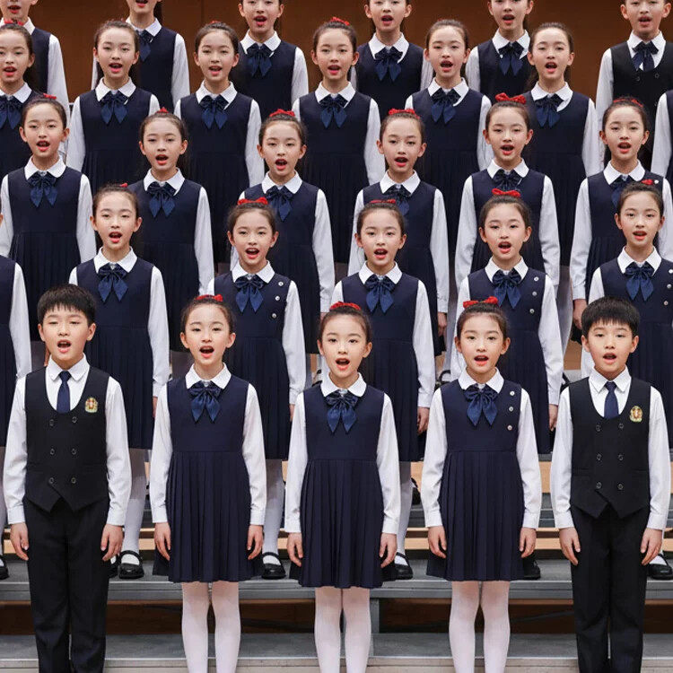 元旦儿童合唱团演出服男女童英伦风中小学生爱国主题朗诵比赛服装