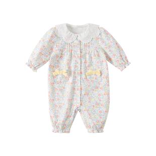 戴维贝拉新生婴儿衣服2026春装新款女宝宝连体衣纯棉女孩哈衣套装