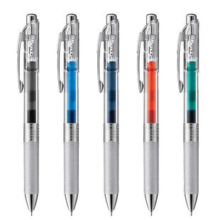 限定款 日本pentel派通BLN75TL透明杆彩色芯中性笔顺滑速干0.5mm按动式学生用黑色考试水笔