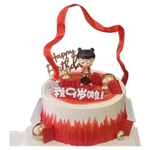 网红哪吒蛋糕装饰拼摆件魔童三太子我命由我不由天儿童生日插件