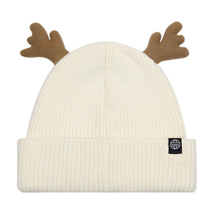 Ravenous联名圣诞R仔鹿角冷帽针织帽男女同款毛线帽子潮牌