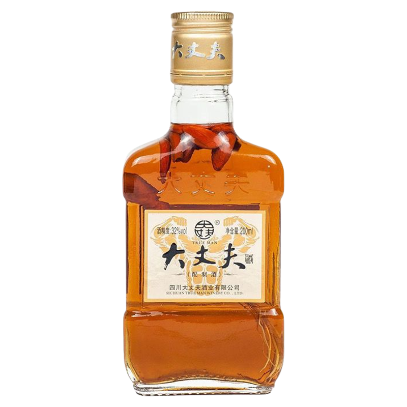大丈夫 配制酒32度200ml/小瓶装 低度泡制酒枸杞酒人参酒整箱特价