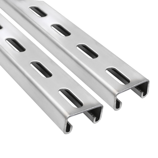 304不锈钢C型钢有孔光伏支架U型槽钢管道支架41龙骨室外高架地板