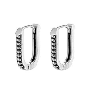 ENHYPEN李羲承同款耳环复古做旧铸造钛钢长方形U型耳饰耳扣不掉色