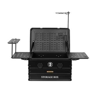 山趣户外收纳箱大容量车载后备箱咖啡装备箱露营igt铝箱桌一体