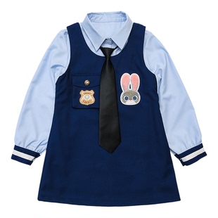 女童学院风连衣裙春季2026新款儿童兔子警官衣服中大童朱迪套装裙