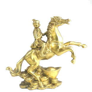 纯铜马上封侯送领导礼品家居工作办公室客厅摆设铜马猴子属马摆件