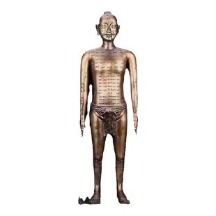 53可扎针仿古针灸铜人模型雕塑中医文化摆件经络穴位铜人教学道具