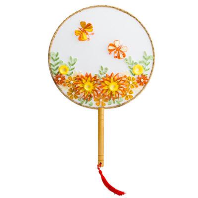 赛卓衍纸画团扇送全套教程