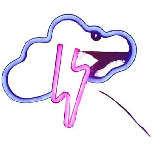 雷阵雨卡通霓虹灯氛围灯电竞创意布置灯小夜灯网红卧室房间装饰灯