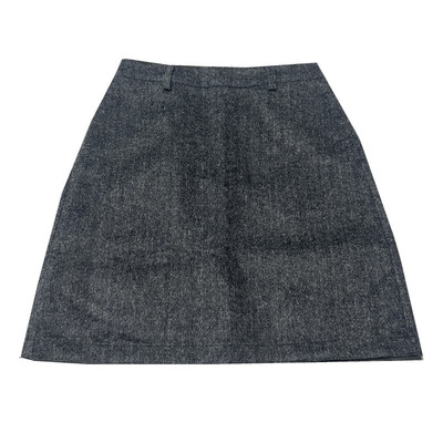 深灰色羊毛呢半身裙显瘦直筒裙