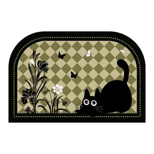 地垫入户门垫2026新款玄关进门中古风花朵丝圈地毯耐脏防滑脚垫子