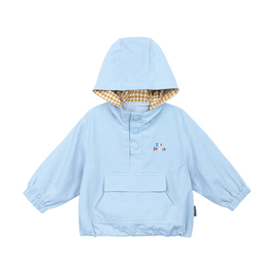 小O爸男婴童 宝宝秋季外套防风2026新款秋天连帽婴儿超好看风衣