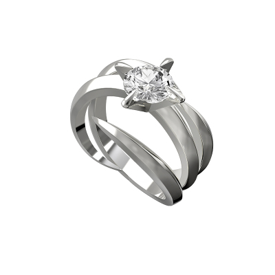 BOONEE多层镶钻液态尖爪戒指