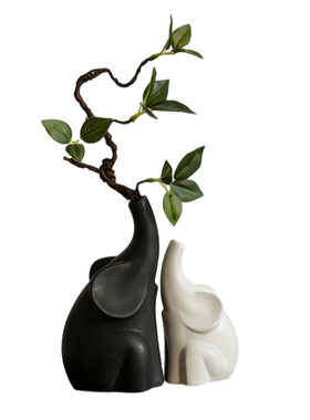 【招财对象】大象花瓶摆件餐边柜