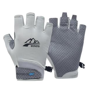 防晒手套男士夏季半指冰丝薄款速干漏指开车半截户外骑行透气防滑