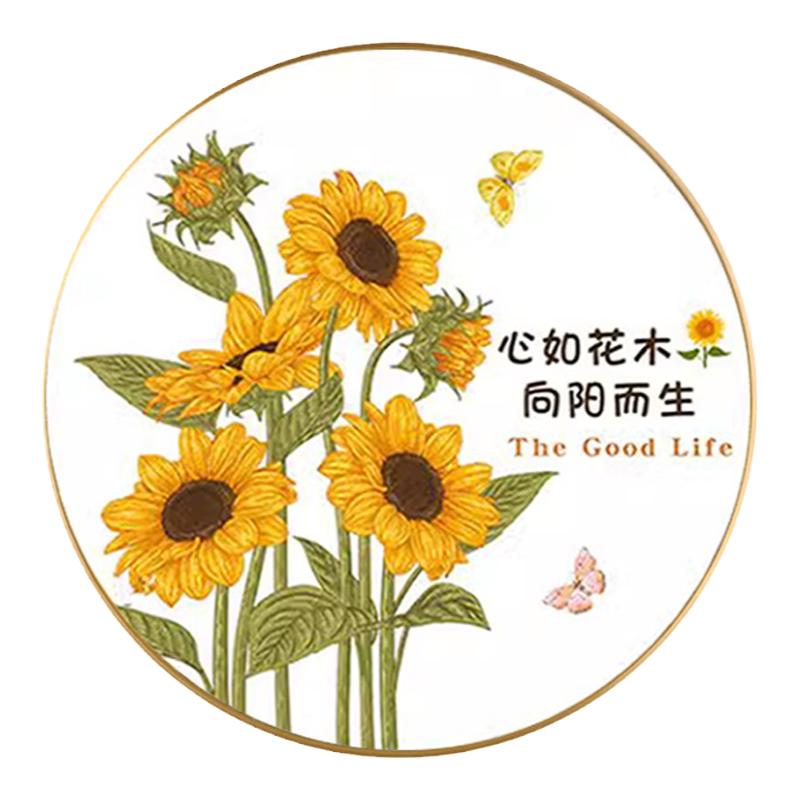 向日葵圆形钻石画方钻满钻十字绣