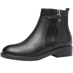 靴子女短靴女马丁靴2025新款英伦风平底秋款网红瘦瘦短筒加绒女鞋