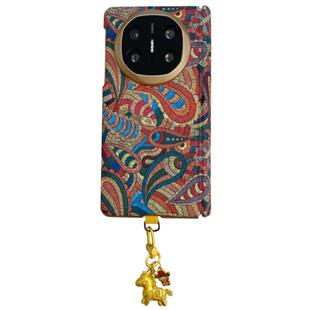 依维意 适用于华为MateX7手机壳MateX6国风奢华折叠屏MateX5典藏版双中轴腰果花X3财神马上发财挂件秋冬新款