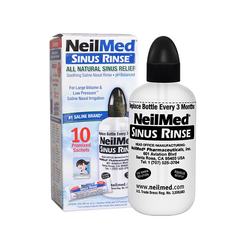 美国NeilMed洗鼻器家用大人洗鼻壶配洗鼻盐10包鼻腔冲洗器