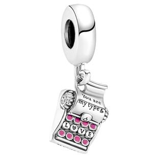 Pandora潘多拉奥莱爱意打字机吊饰925银串珠精致礼物
