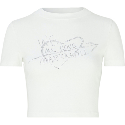 【38开门红】MARRKNULL 春夏女带缀饰棉质混纺T恤