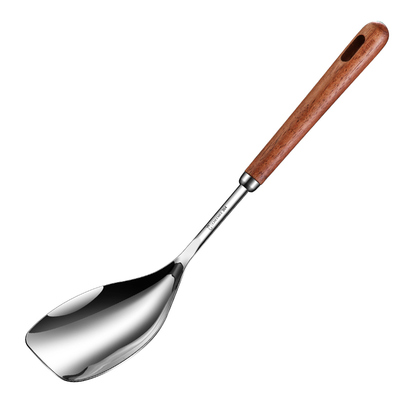 二合一铲勺304不锈钢木柄锅铲