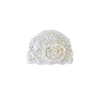 复古镂空花朵包头帽女韩系ins显脸小套头帽大头围百搭手工针织帽