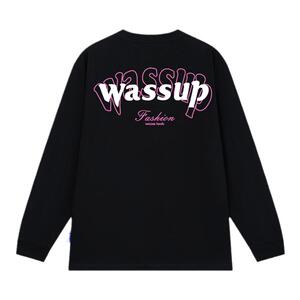 WASSUP美式重磅字母长袖上衣男