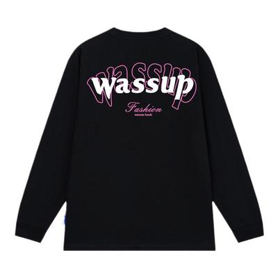 WASSUP美式重磅字母长袖上衣男