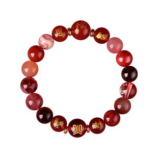 五行补火水晶手链三合六合手串南红玛瑙手串离为火朱砂手串可定制