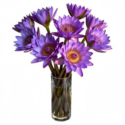 【梦幻幽香】紫色睡莲鲜切花