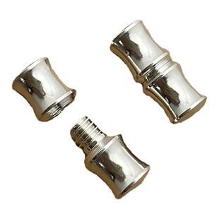 S925纯银珍珠项链diy配件项链扣头珍珠扣螺丝扣银饰配件圆连接扣