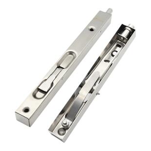 304不锈钢天地暗装插销双开门隐形门子母门暗藏式插销锁带防尘桶