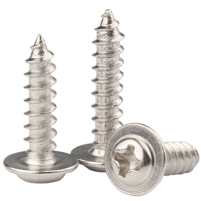 镀镍自攻十字圆头带垫自攻