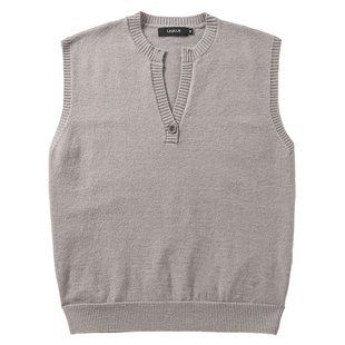 GoodNorth日系复古v领针织叠穿马甲男女同款无袖宽松短款坎肩背心